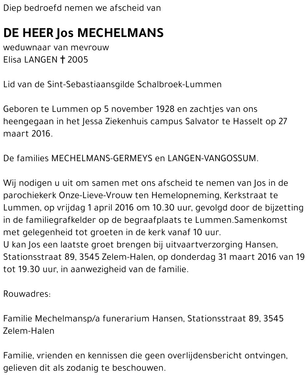 Jos MECHELMANS