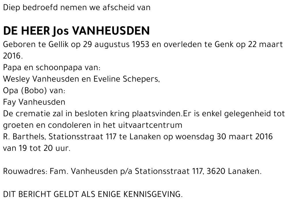 Jos Vanheusden