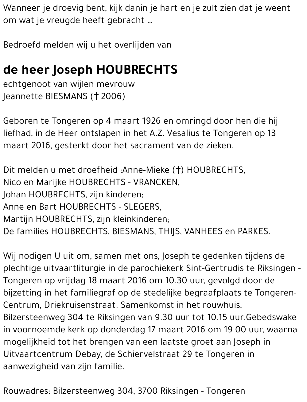 Joseph HOUBRECHTS