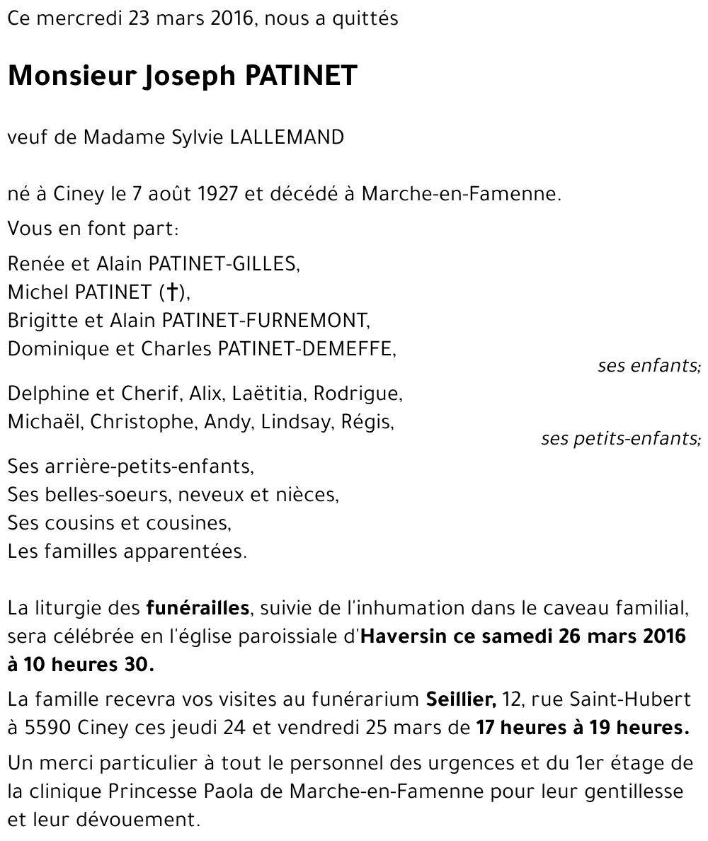Joseph PATINET