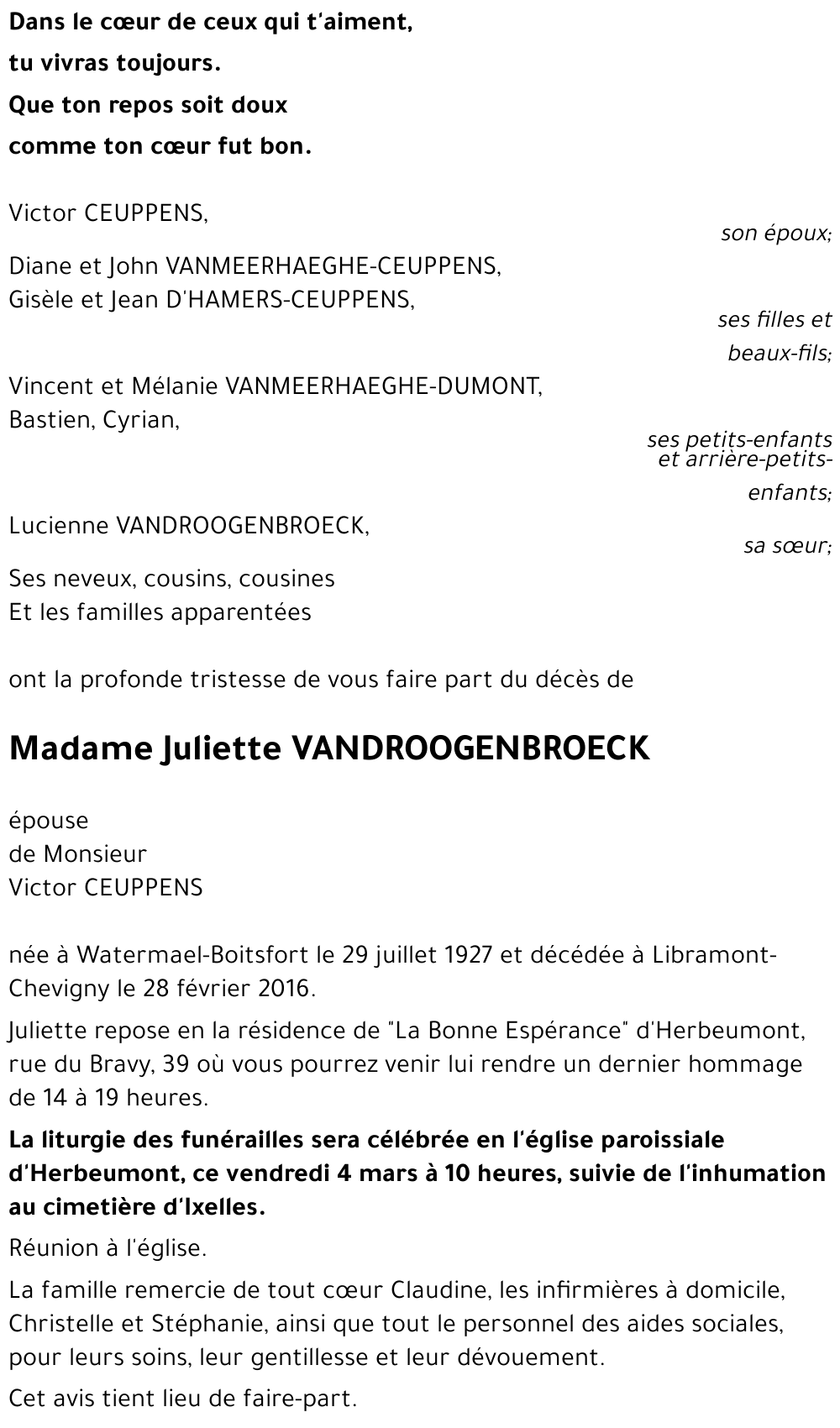 Juliette VANDROOGENBROECK