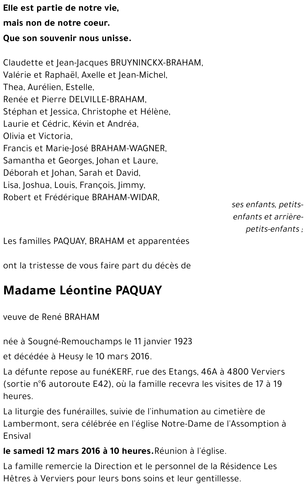 Léontine PAQUAY