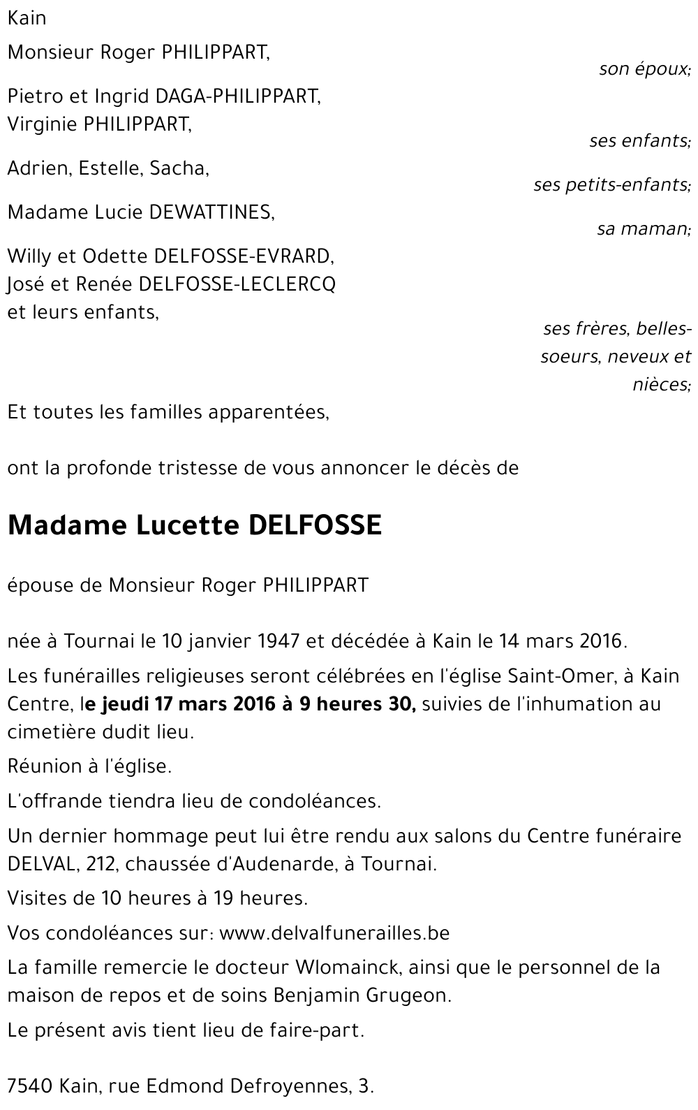 Lucette DELFOSSE