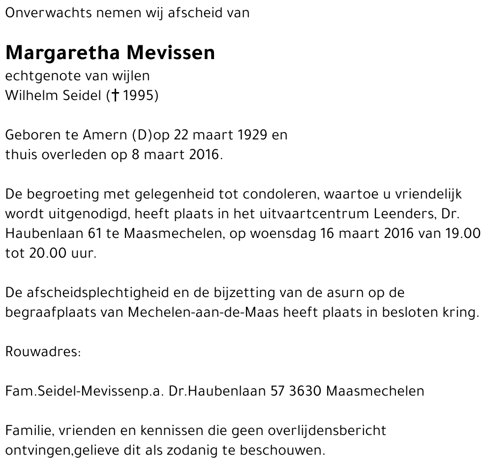 Margaretha Mevissen