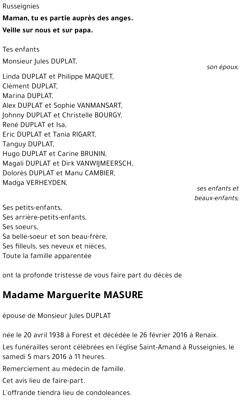 Marguerite MASURE