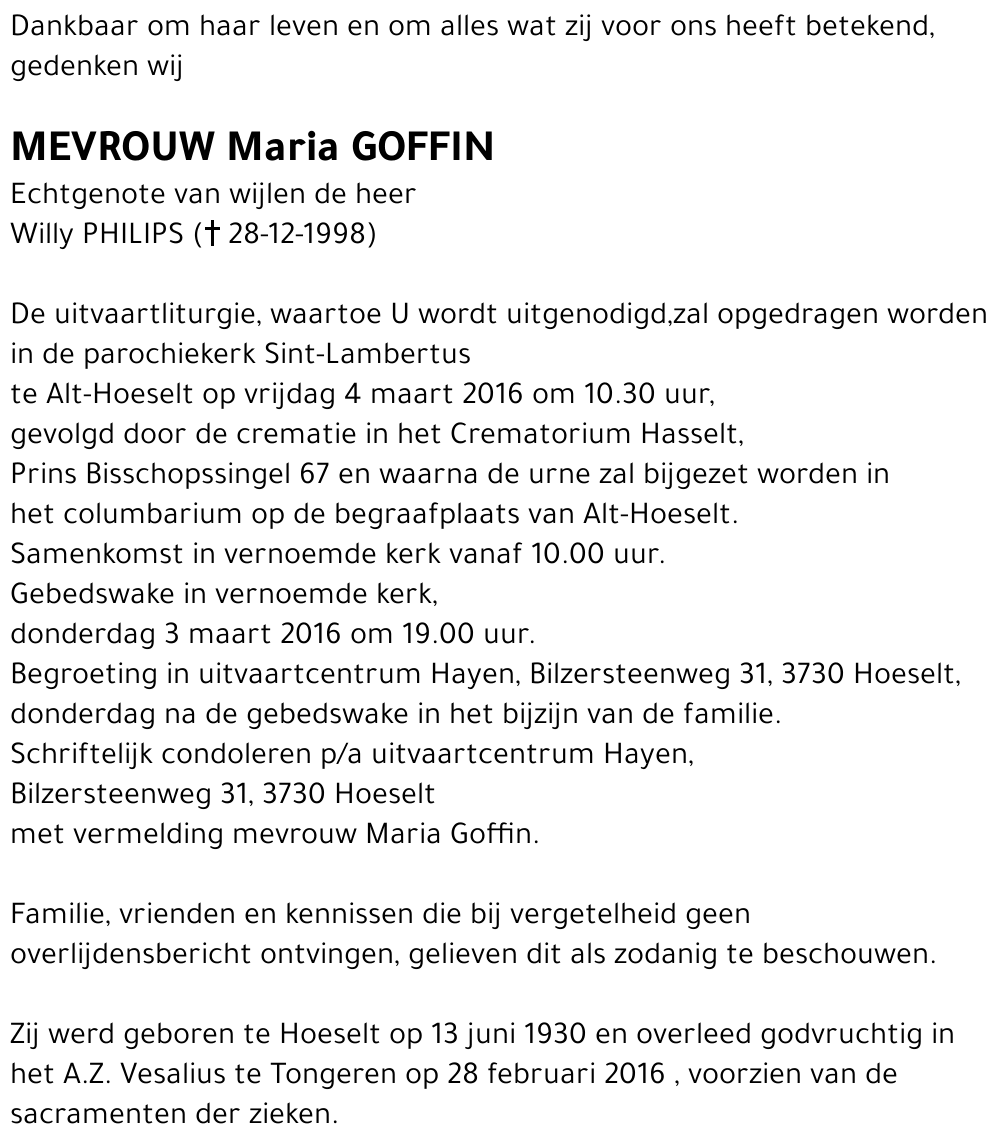 Maria GOFFIN