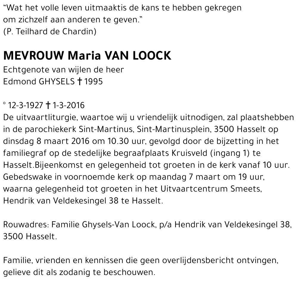 Maria Van Loock