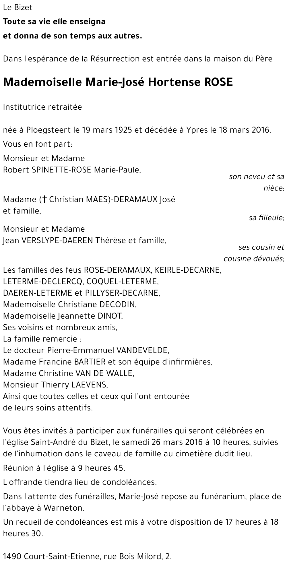 Marie-José  Hortense Rose