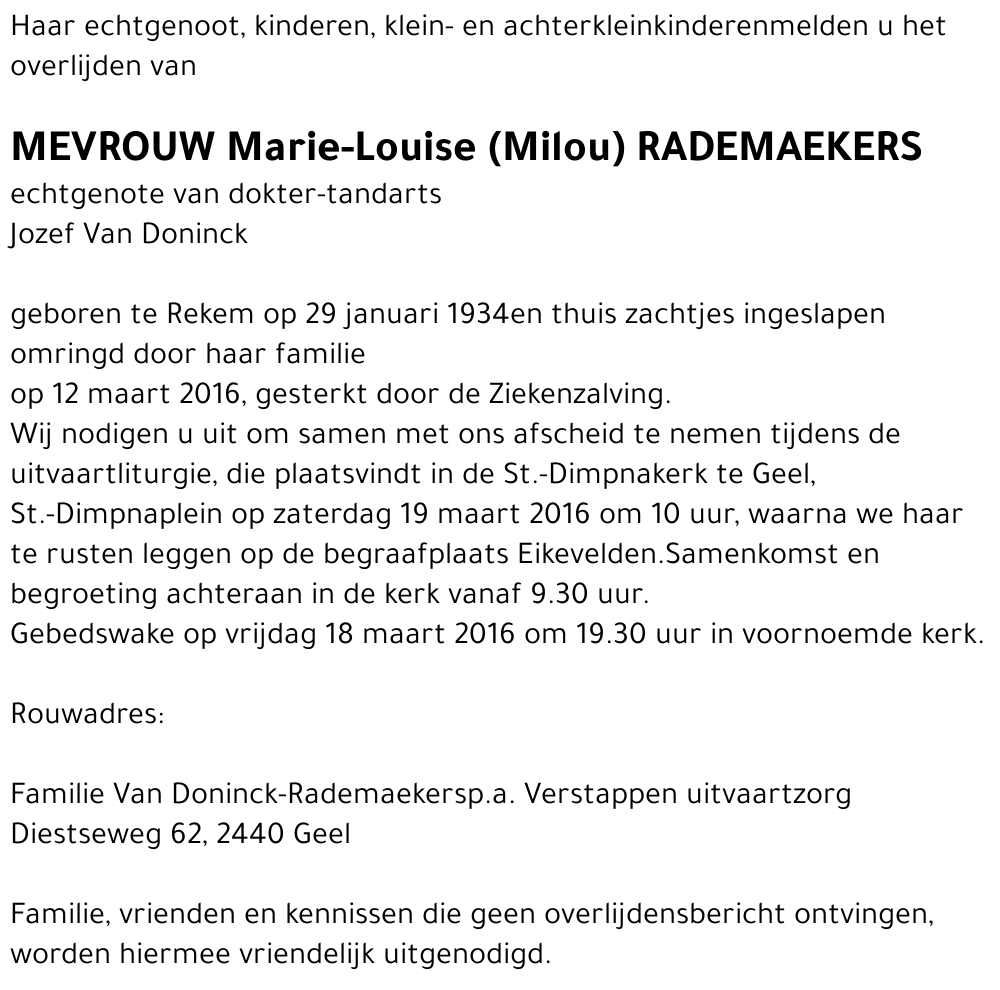 Marie-Louise Rademaekers