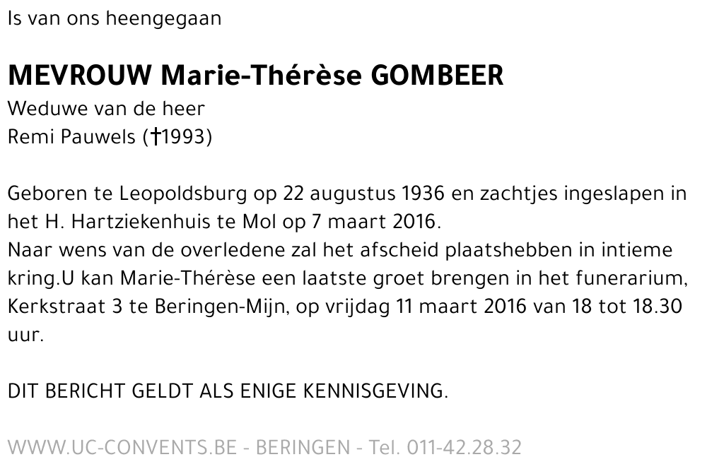 Marie-Thérèse Gombeer