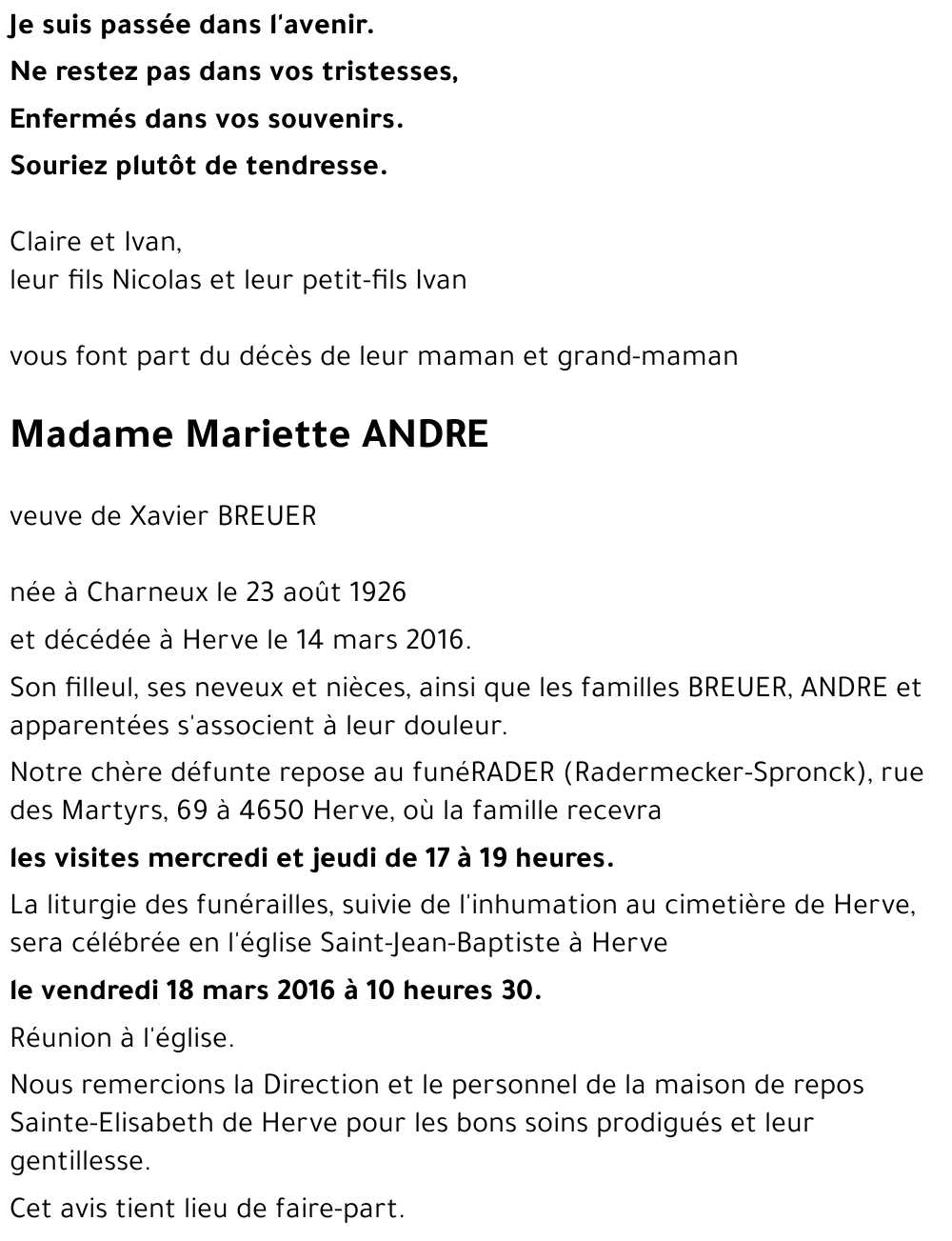Mariette ANDRE