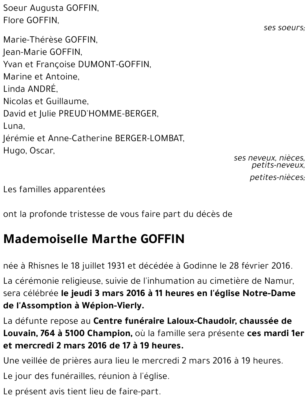 Marthe GOFFIN