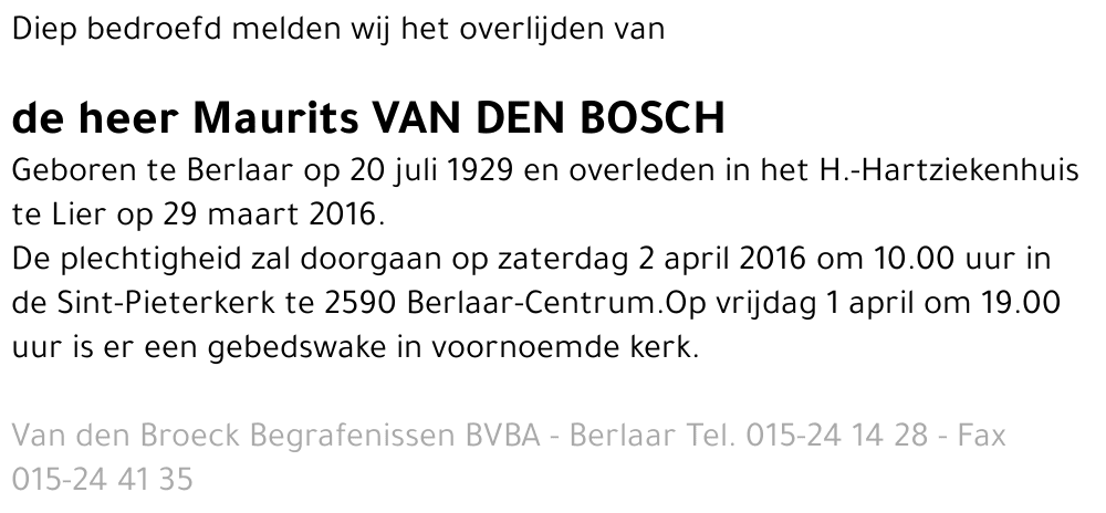 Maurits Van den Bosch