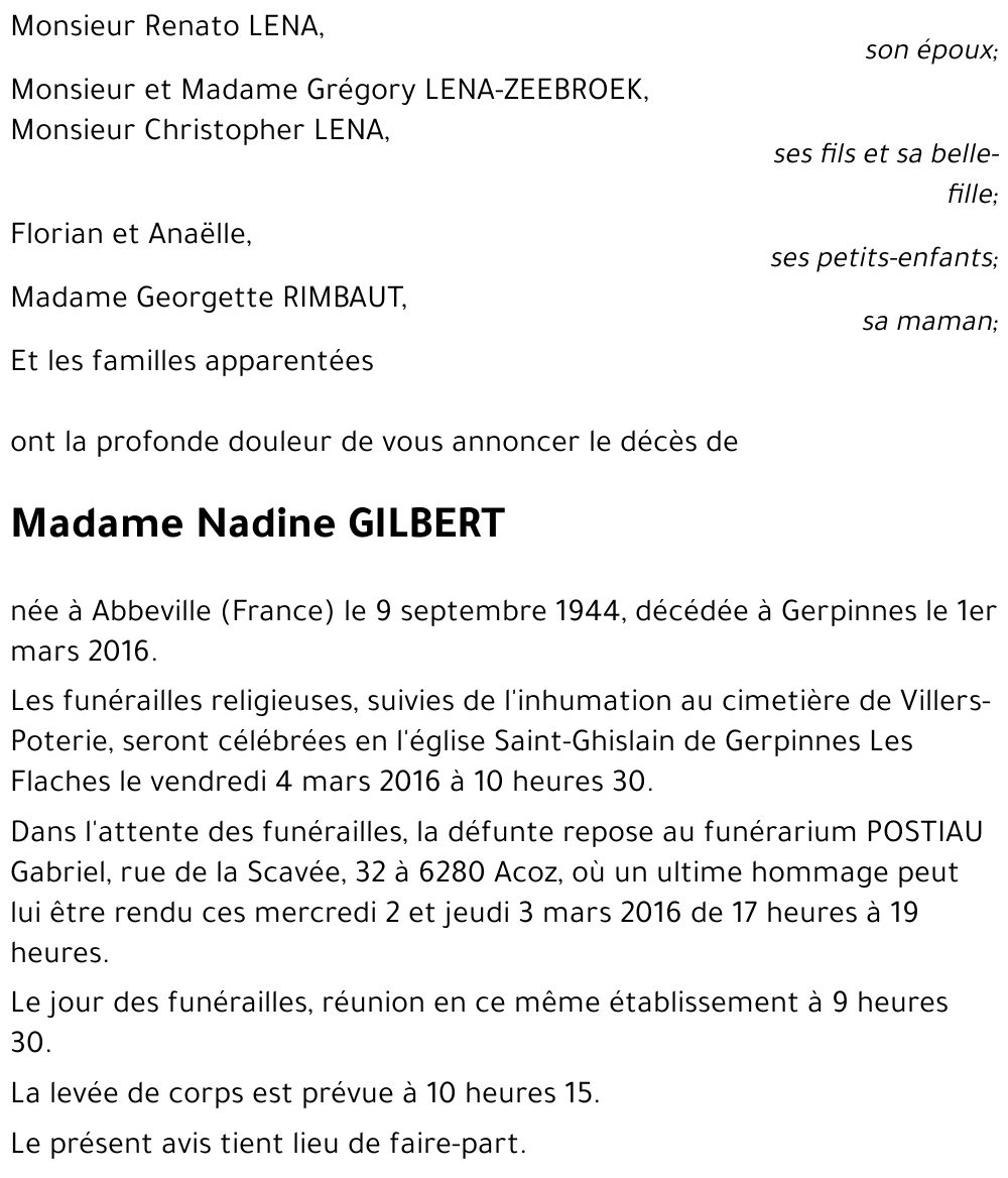 Nadine GILBERT