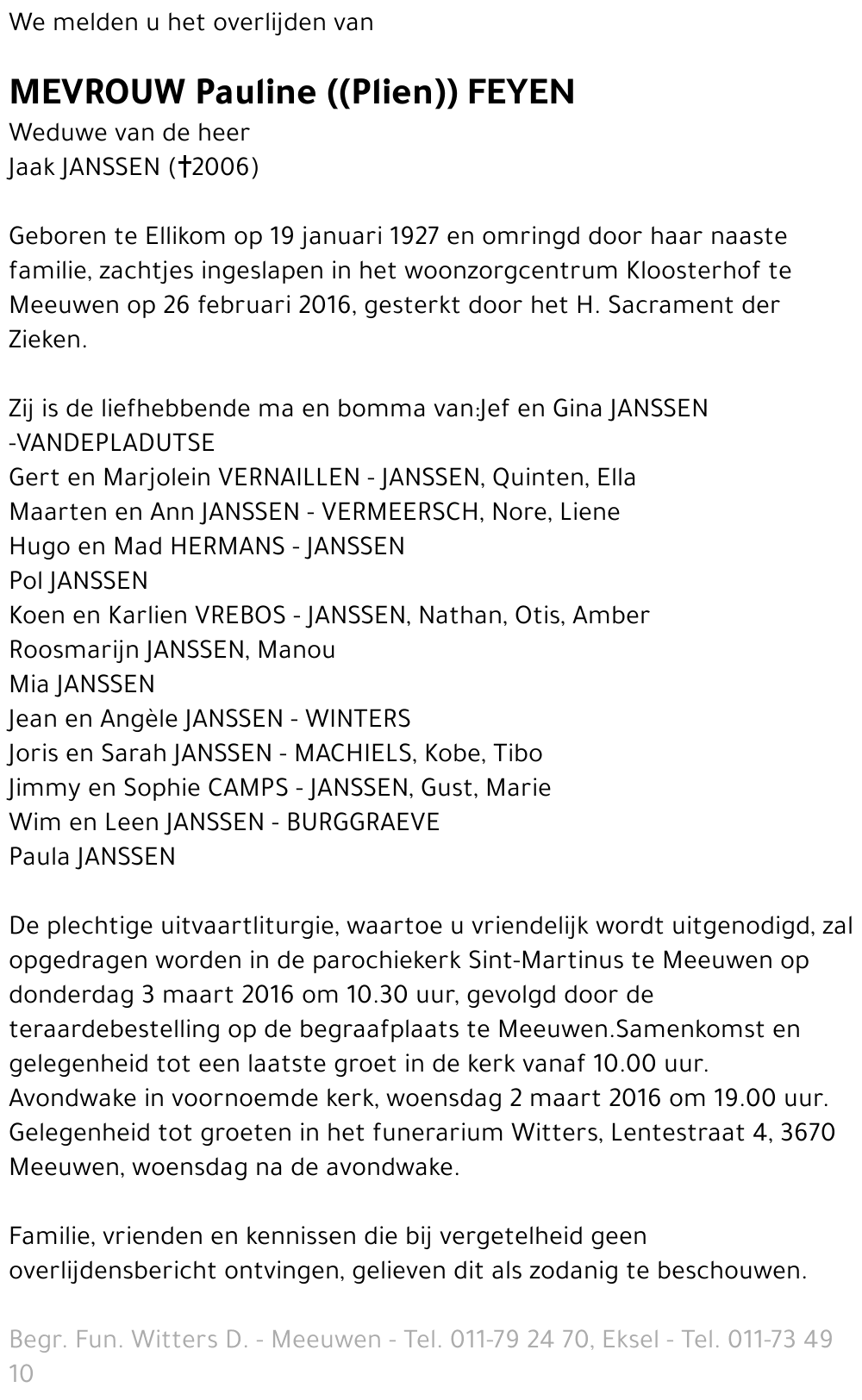 Pauline (Plien) Feyen