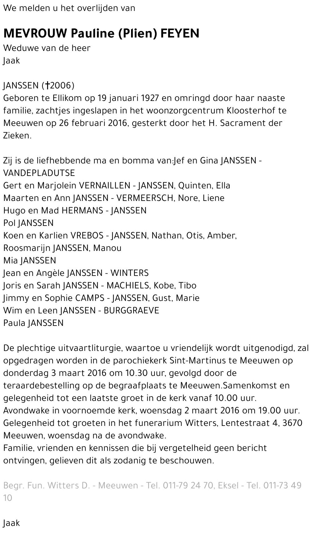 Pauline (Plien) Feyen