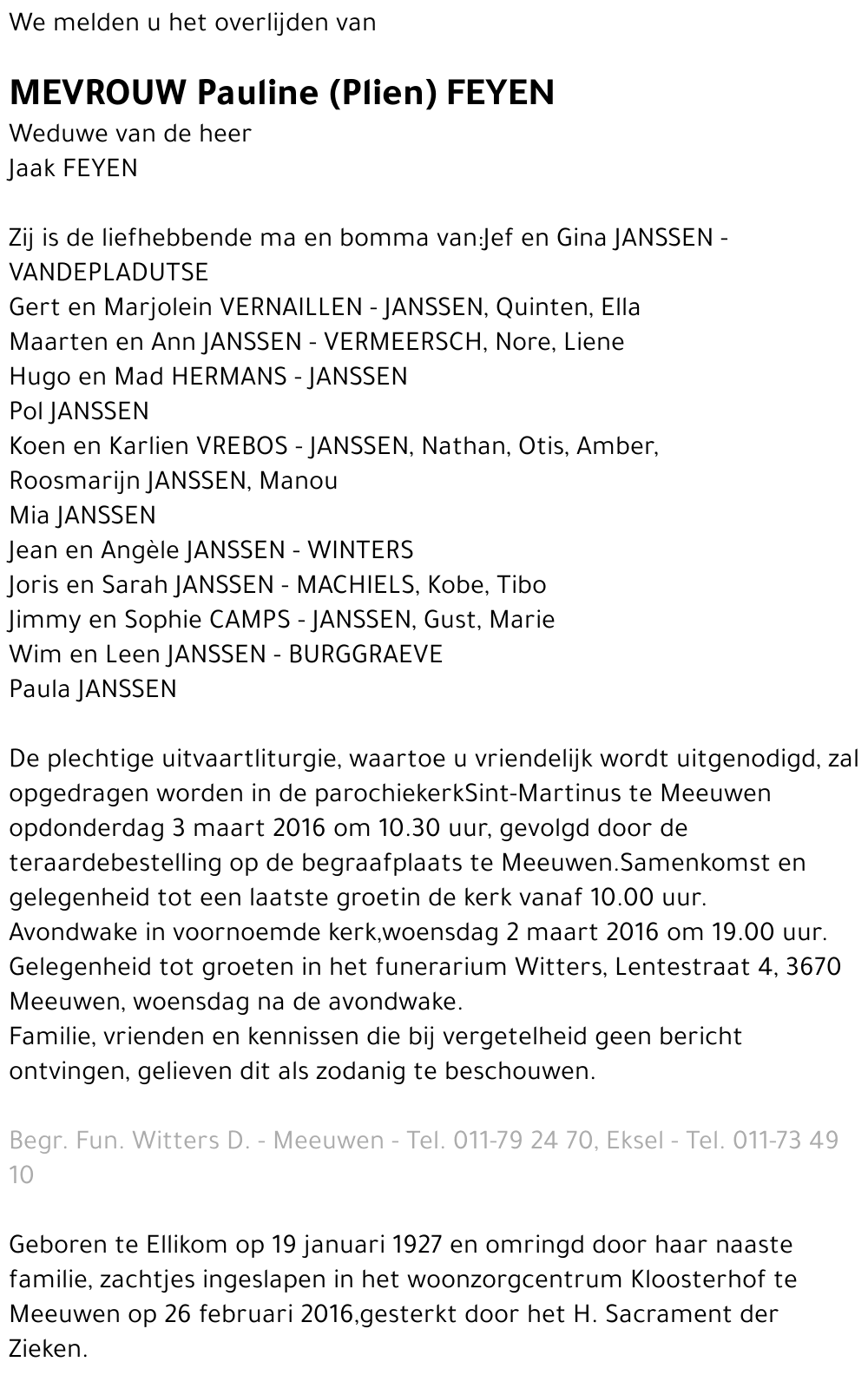 Pauline (Plien) Feyen