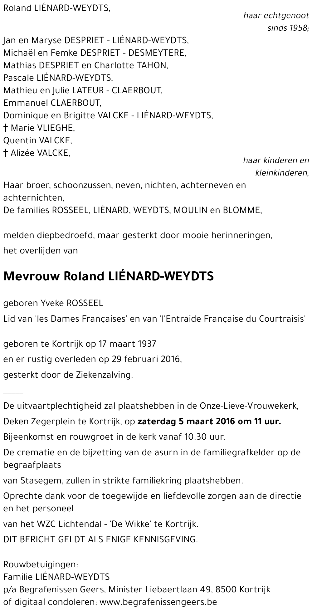 Roland LIÉNARD-WEYDTS