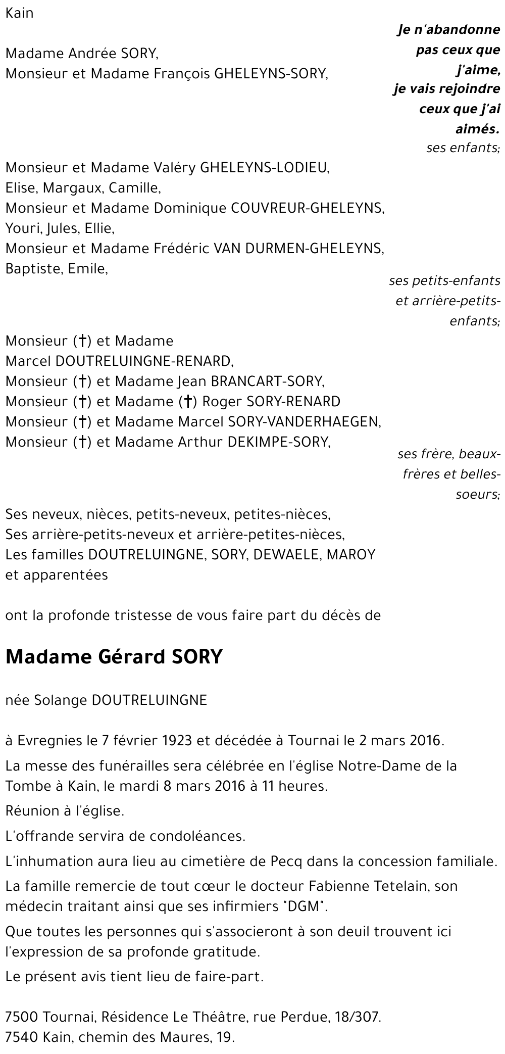 Solange DOUTRELUINGNE