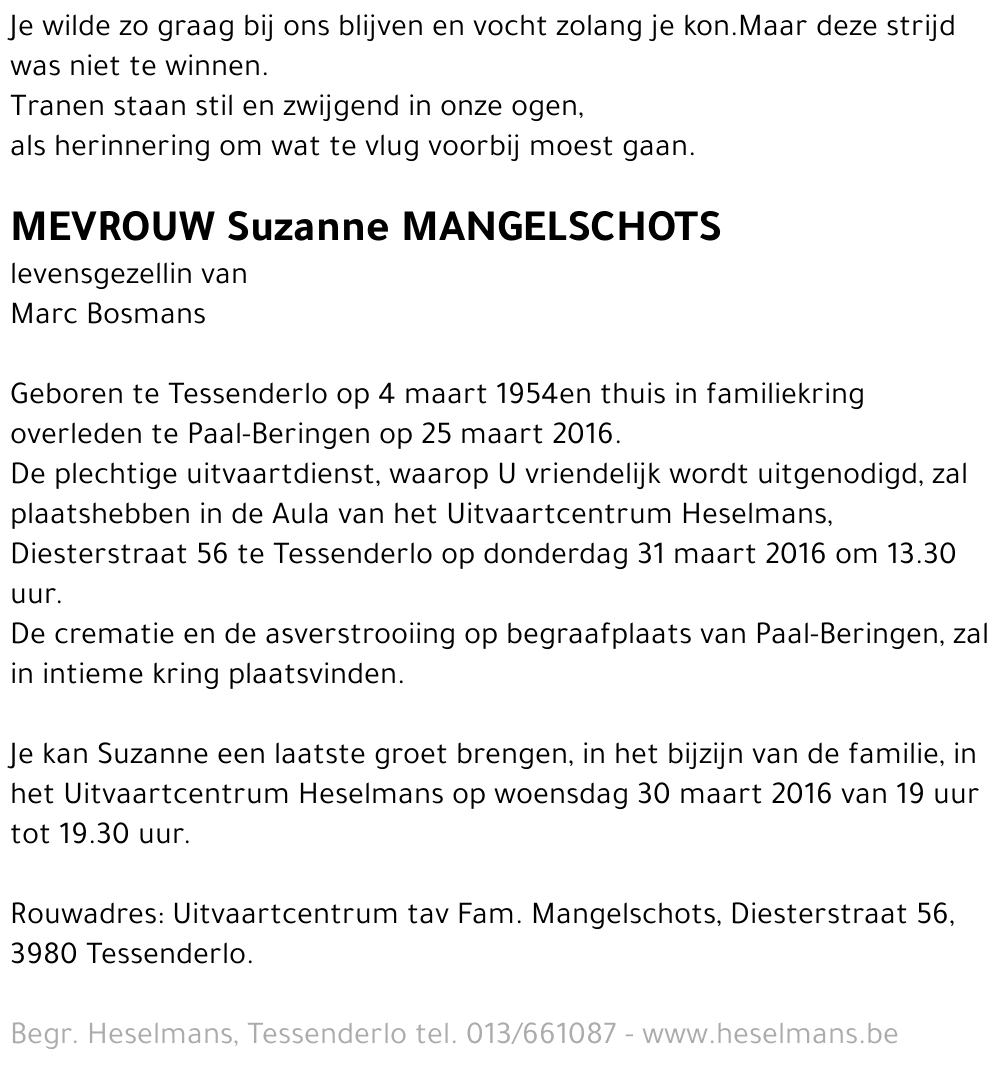Suzanne Mangelschots