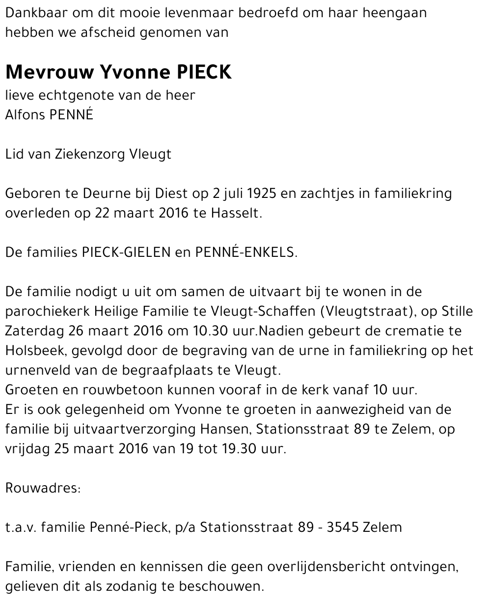 Yvonne PIECK