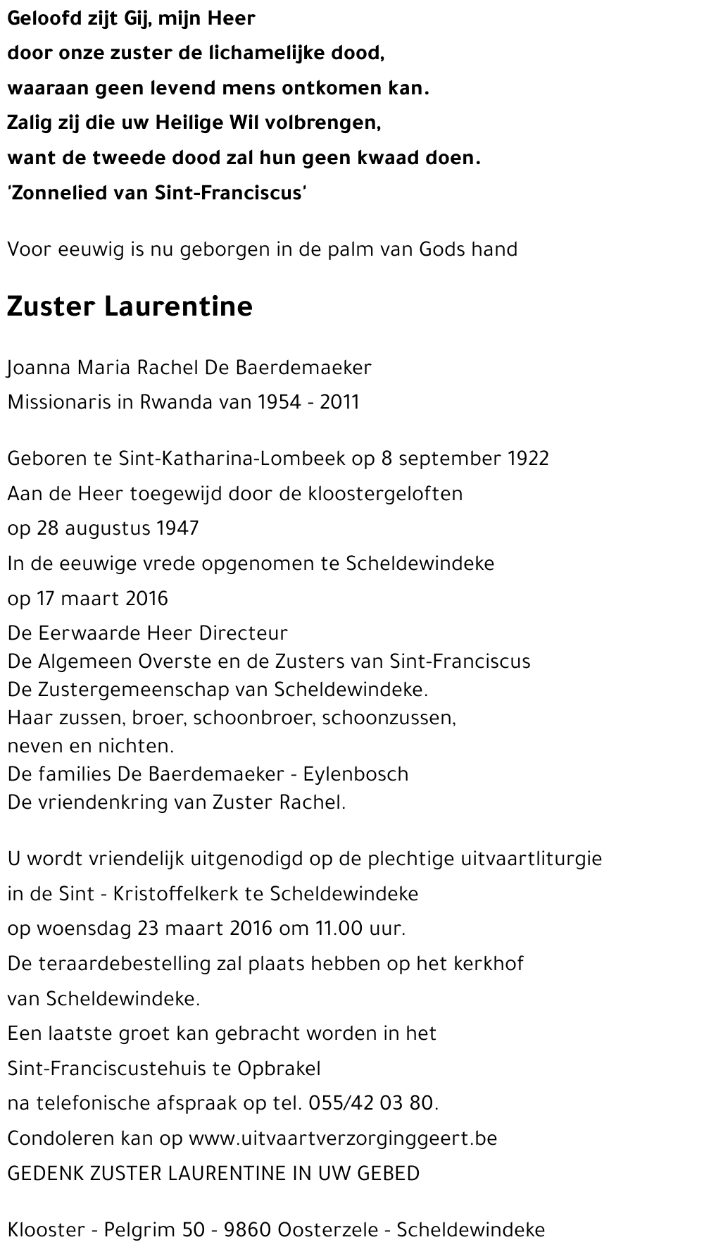 Zuster Laurentine