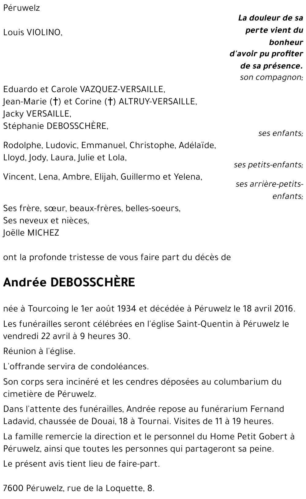 Andrée DEBOSSCHÈRE