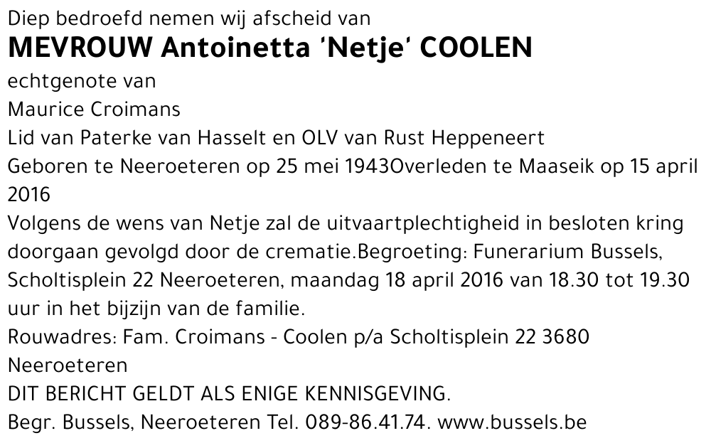Antoinetta Coolen