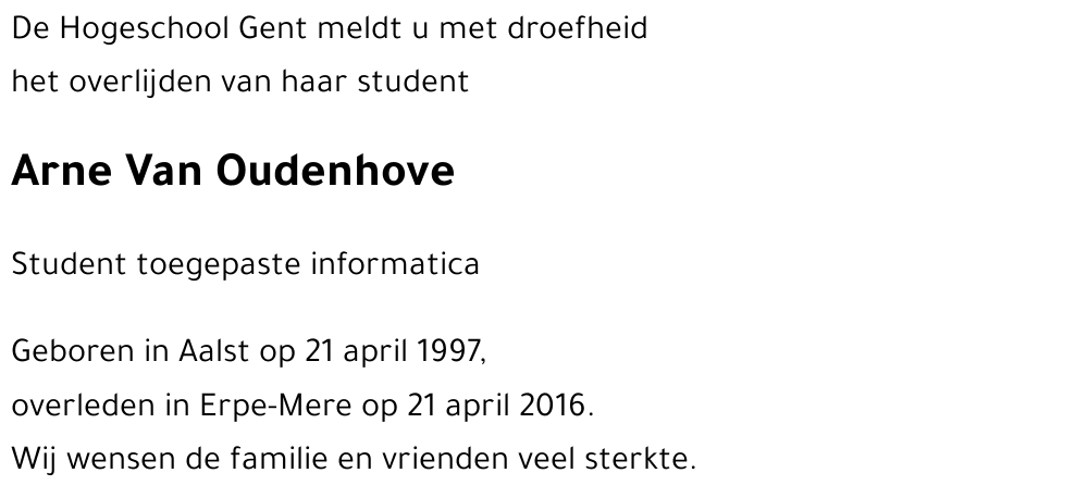 Arne Van Oudenhove