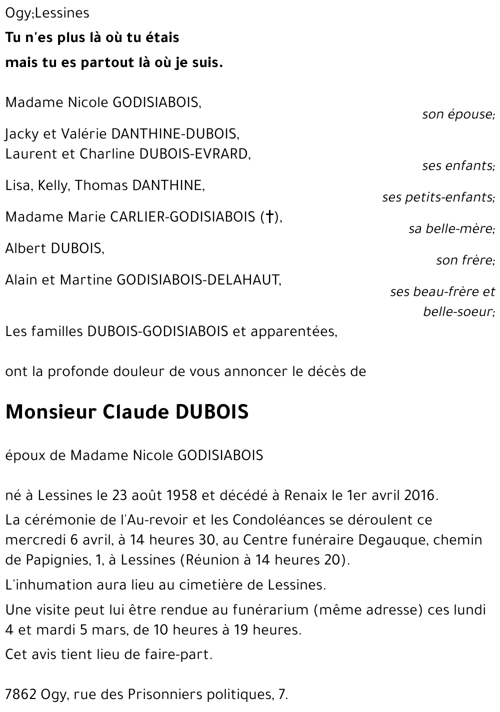 Claude DUBOIS