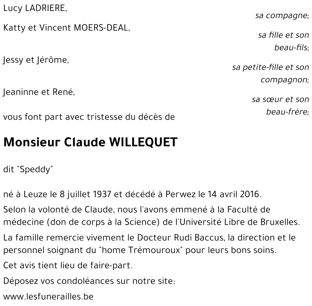 Claude WILLEQUET