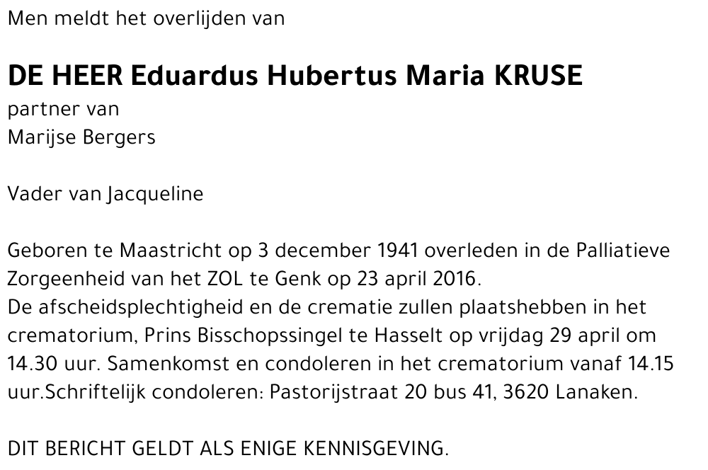 Eduardus Hubertus Maria Kruse