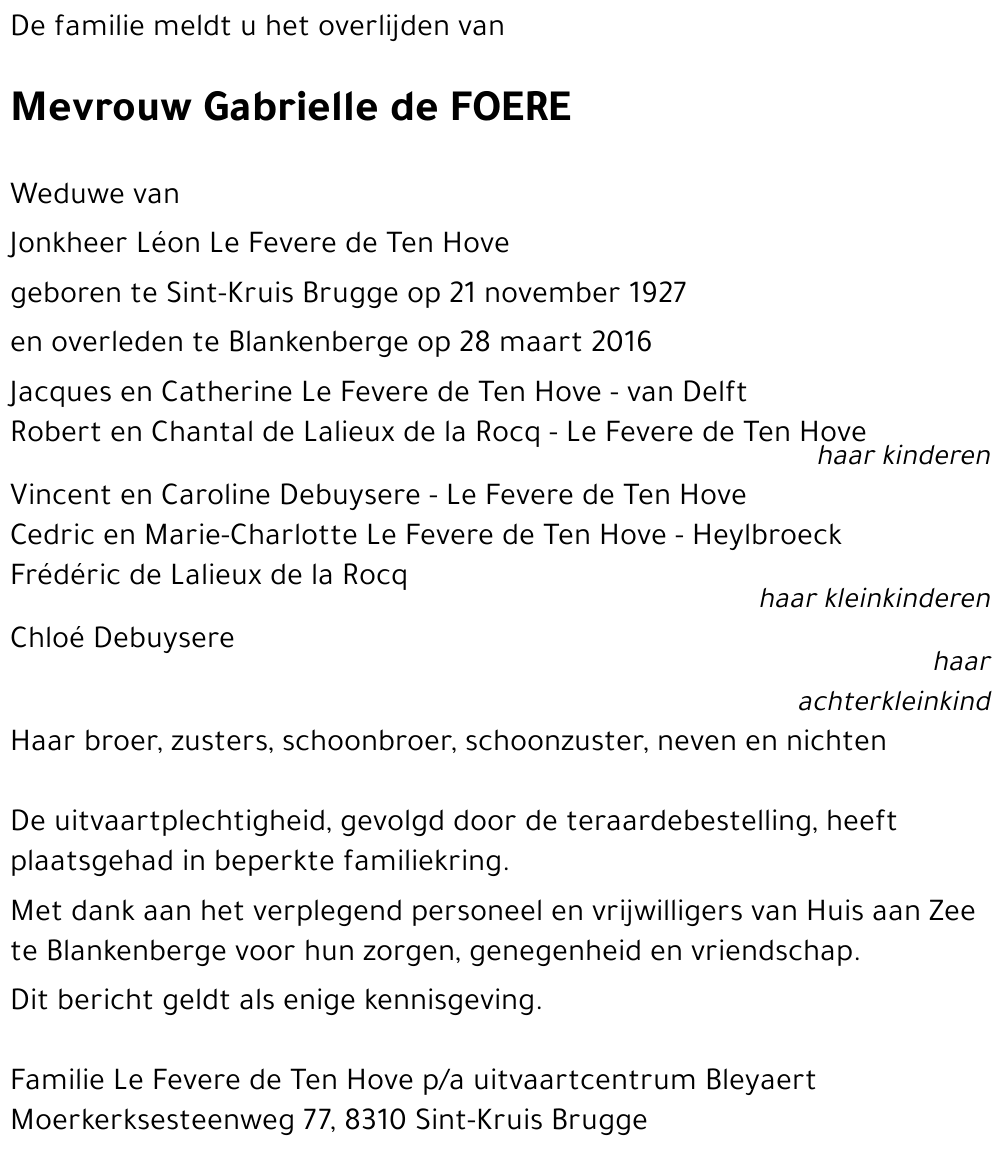 Gabrielle de FOERE