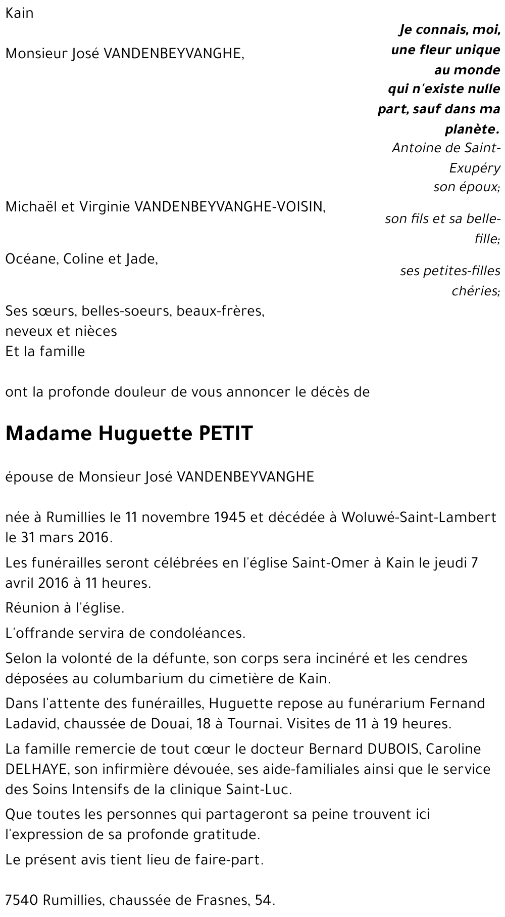 Huguette PETIT