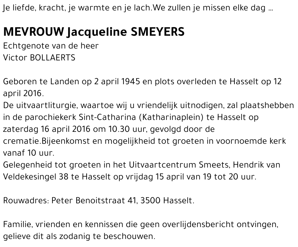 Jacqueline Smeyers