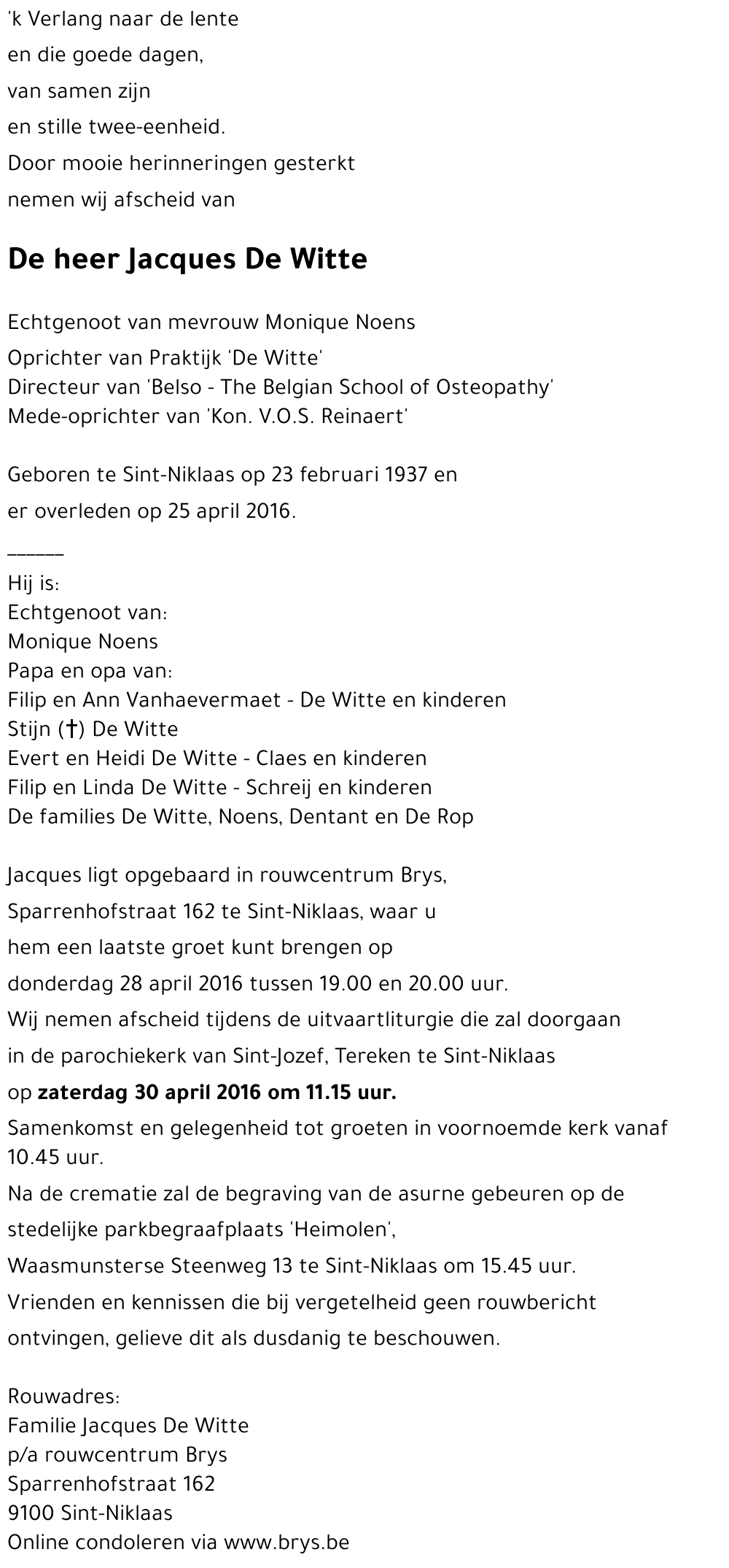 Jacques De Witte