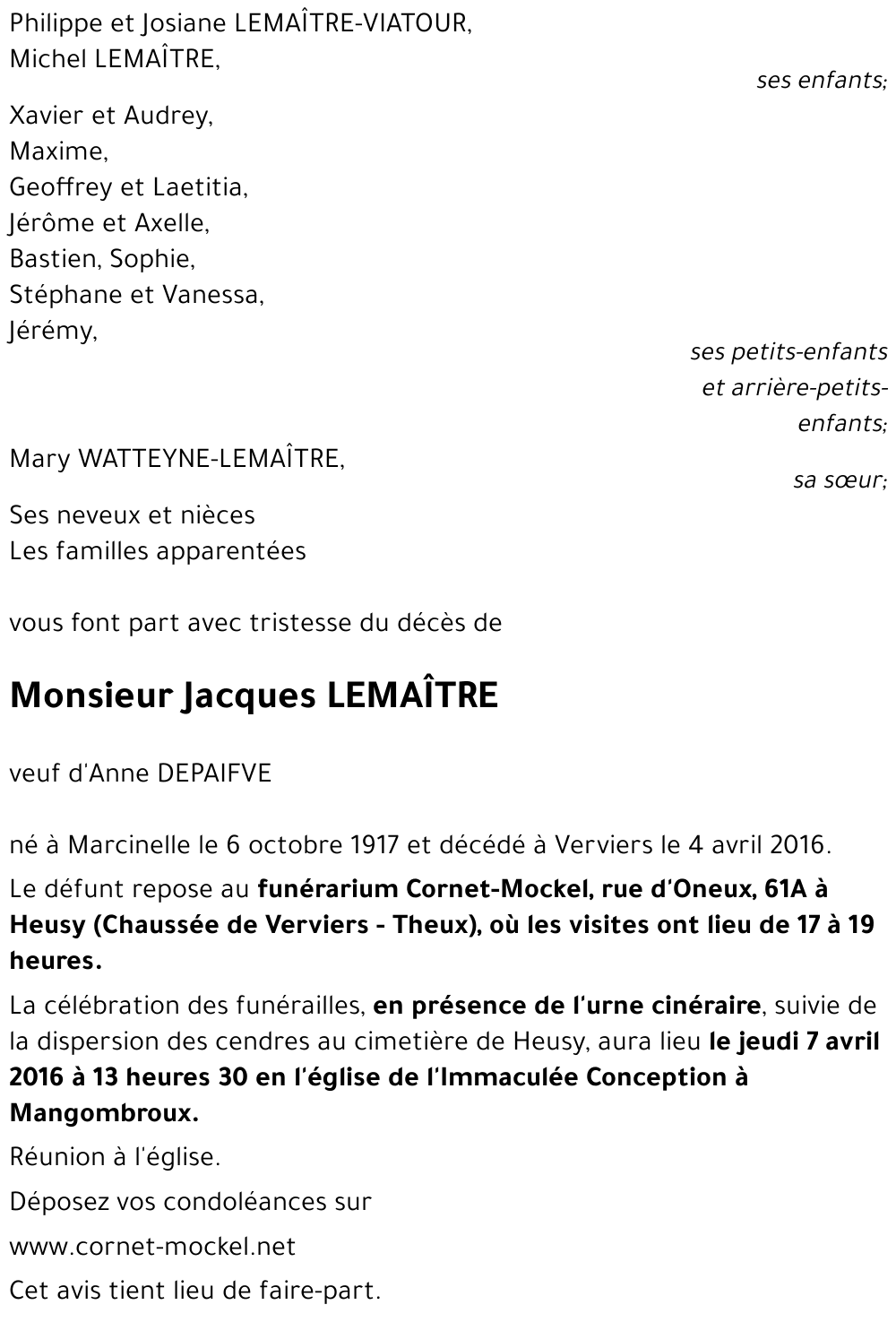 Jacques LEMAÎTRE