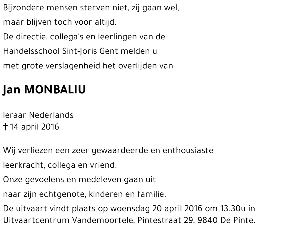 Jan MONBALIU