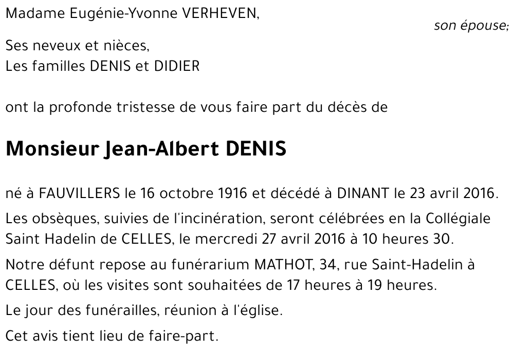 Jean-Albert DENIS