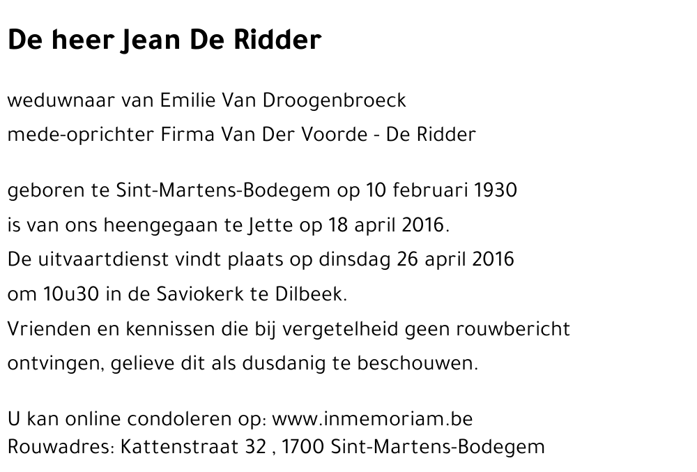 Jean De Ridder