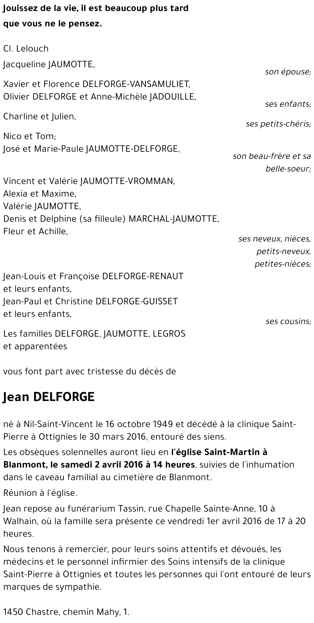 Jean DELFORGE