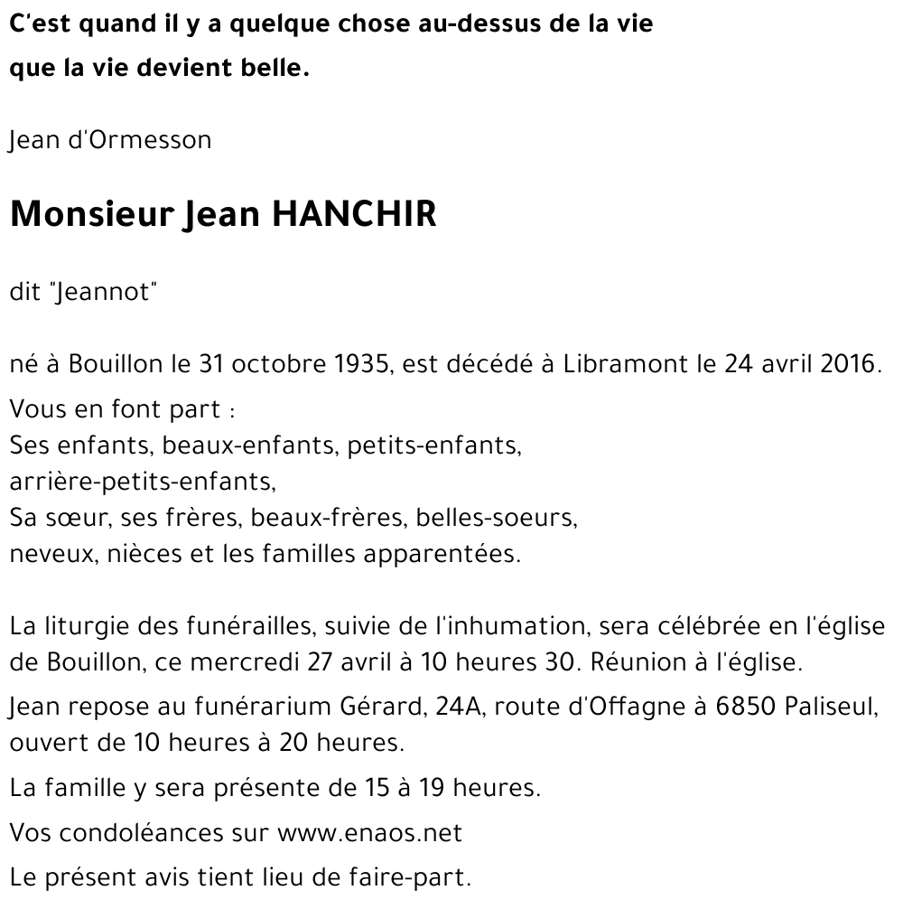 Jean HANCHIR