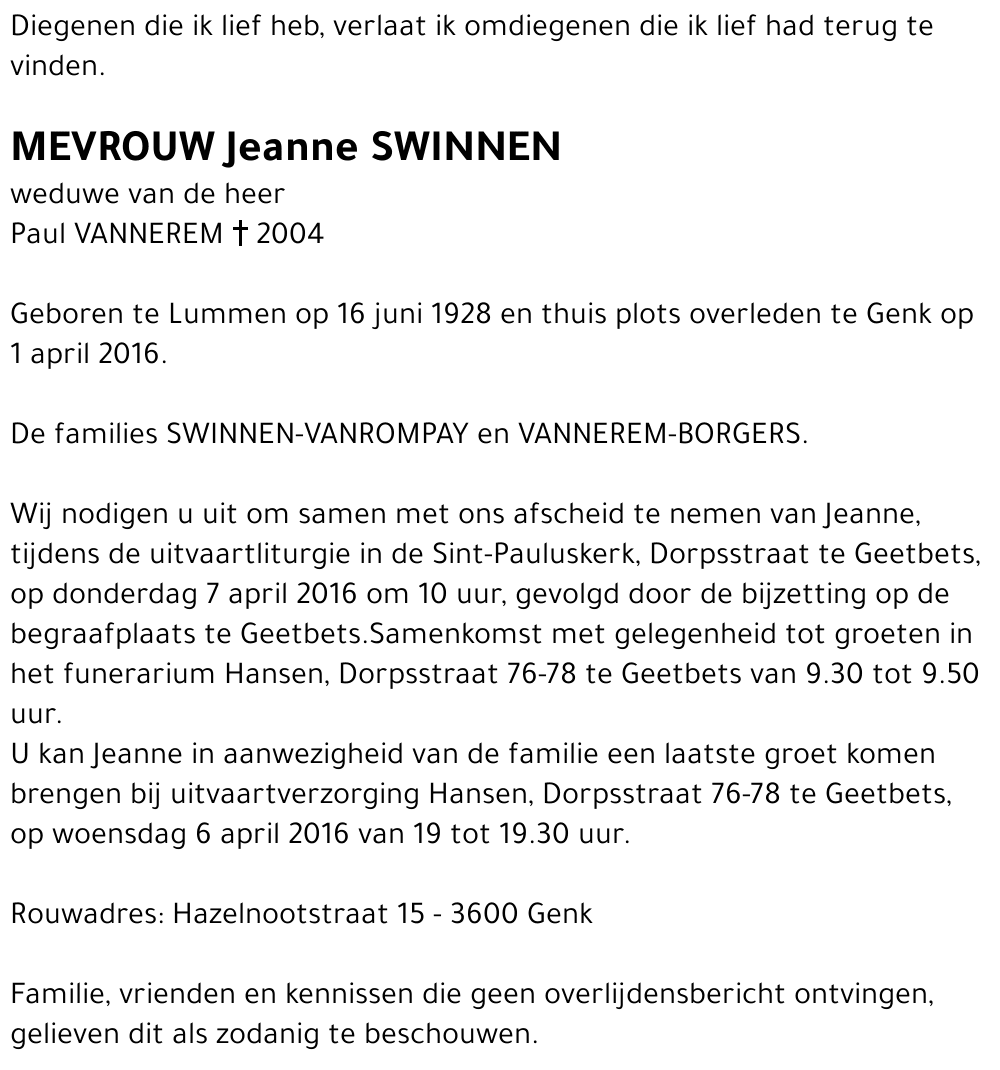 Jeanne SWINNEN