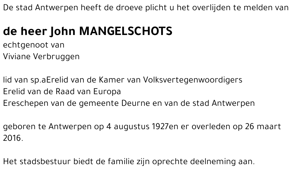 John Mangelschots