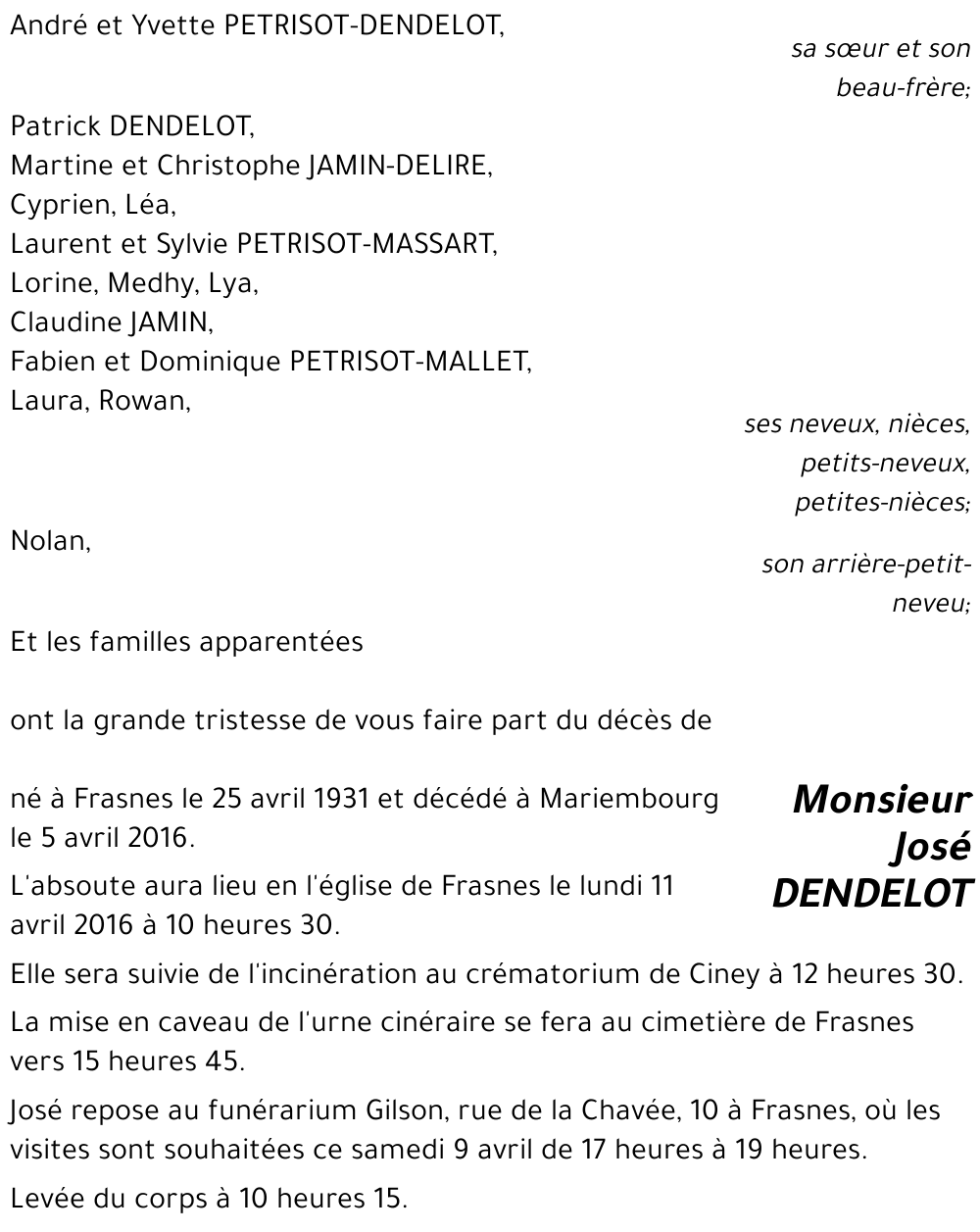José DENDELOT