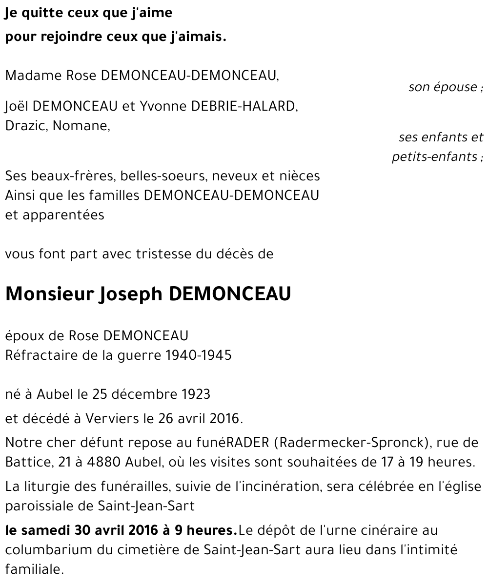 Joseph DEMONCEAU