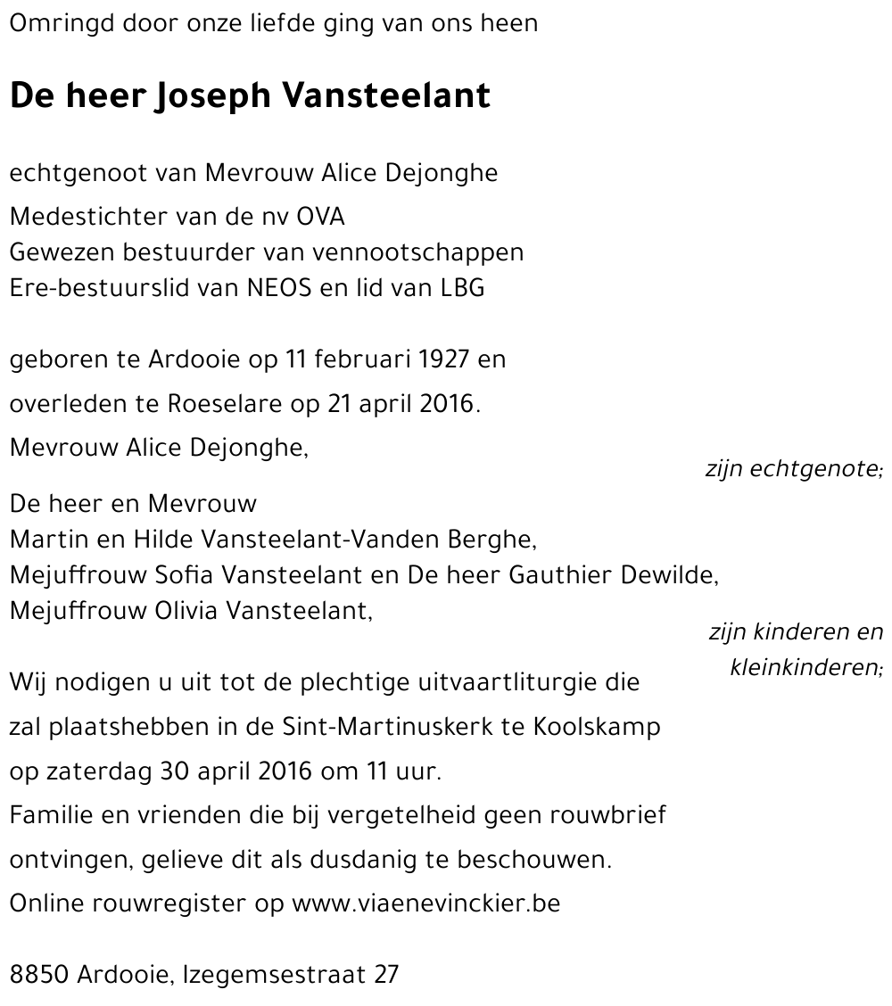 Joseph Vansteelant