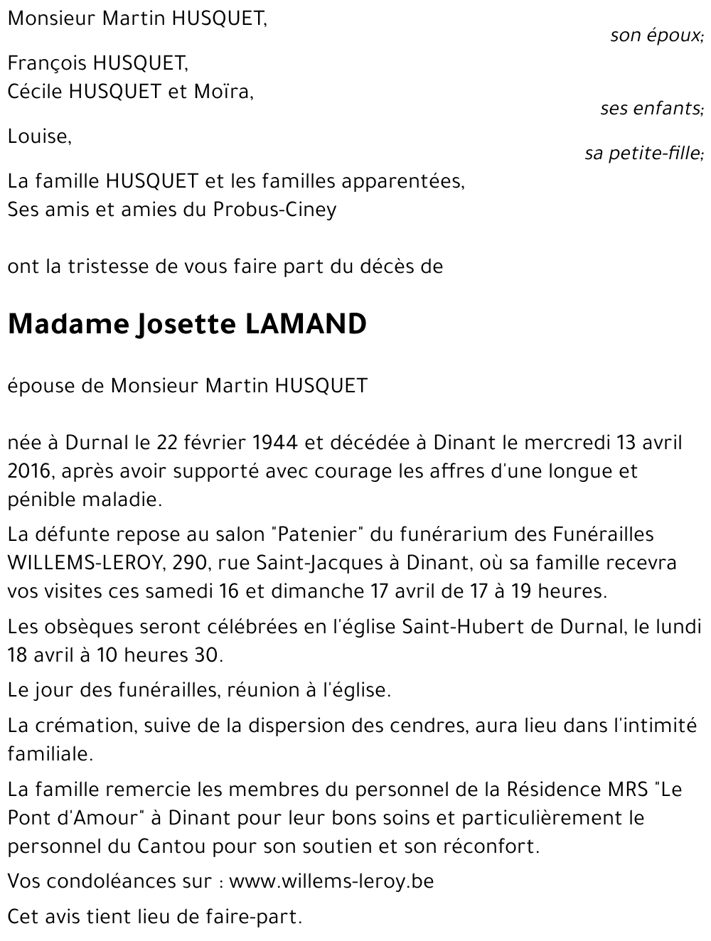 Josette LAMAND