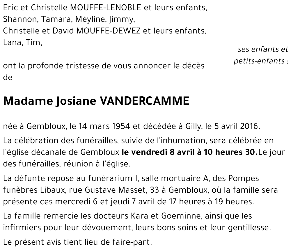 Josiane VANDERCAMME