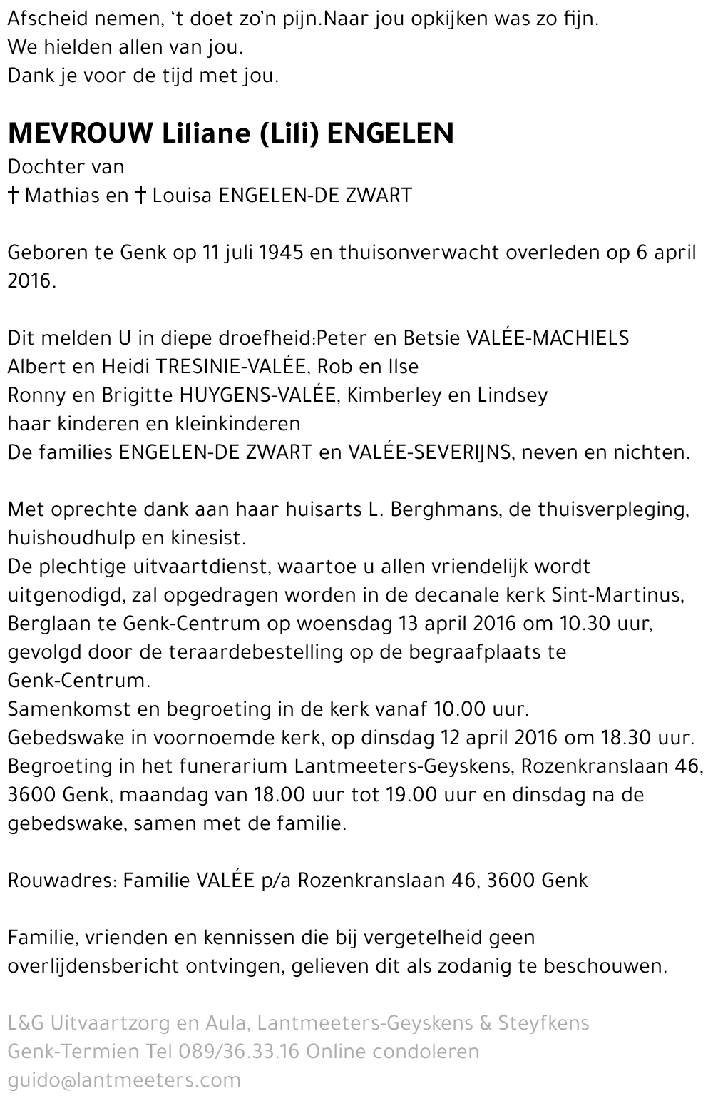 Liliane (Lili) ENGELEN